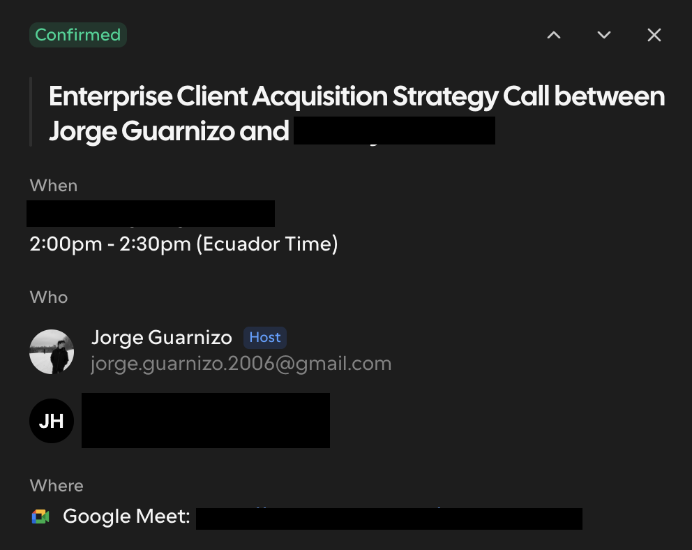 Confirmed booked call